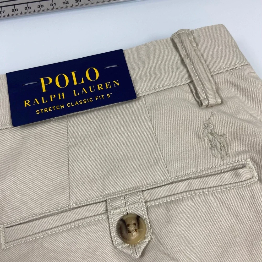 Polo Ralph Lauren Mens 38 Beige Chino Shorts NEW Stretch Classic Fit 9